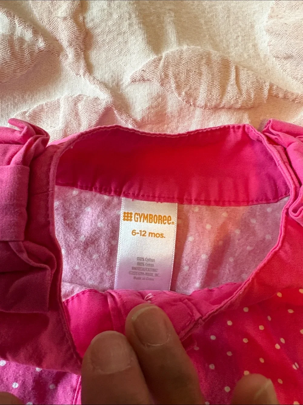 Gymboree Bright Pink Polka Dot Button Dress